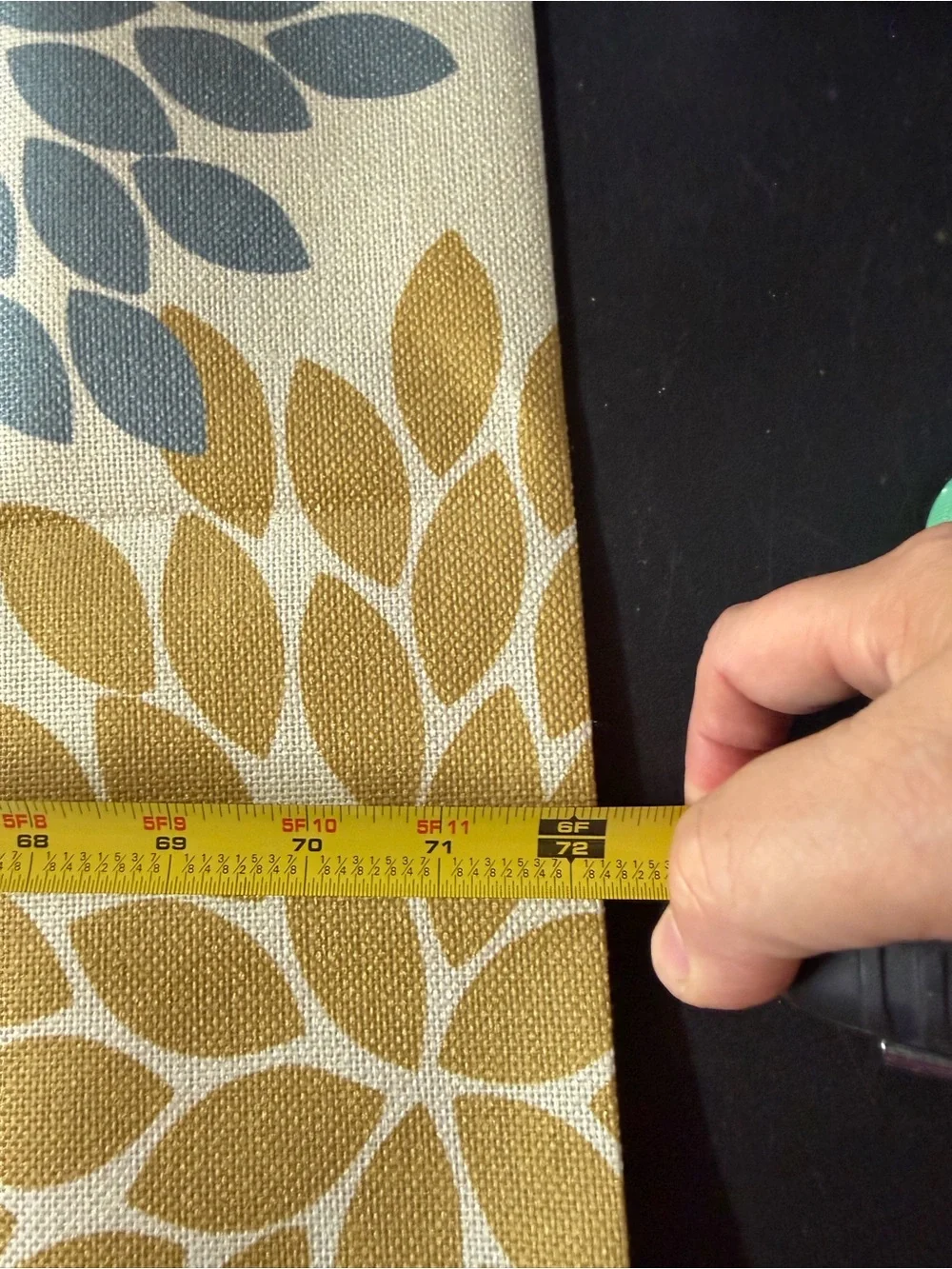 (Sale $5)Floral Print Table Runner in Blue and Gold